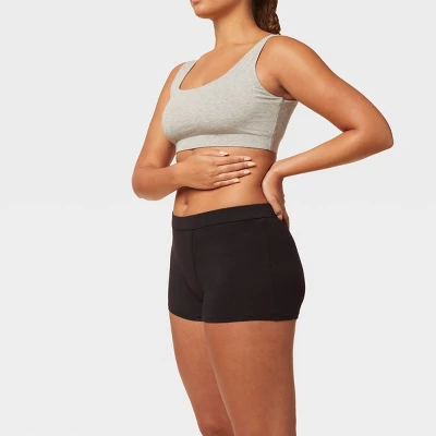 Thinx For All Women's Moderate Absorbency Boy Shorts Period Underwear - Black - Image 2