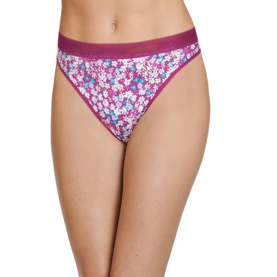 Jockey Women's Worry Free Microfiber Light Absorbency Thong - Image 3
