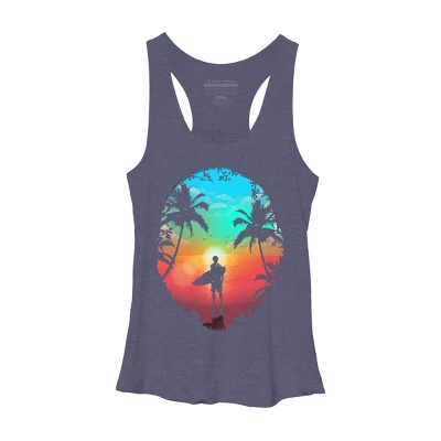 Women's Design By Humans Summer Break By Clingcling Racerback Tank Top - Image 2
