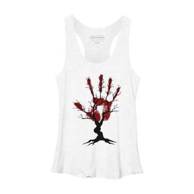 Women's Design By Humans Halloween Tree By AisenArt Racerback Tank Top - Image 4