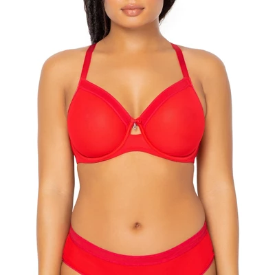 Curvy Couture Womens Sheer Mesh Full Coverage Unlined Underwire Bra - Image 12