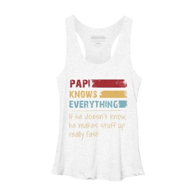 Women's Design By Humans Papi Knows Everything, If Not Makes Stuff Up By HoangCathrine Racerback Tank Top - Image 7