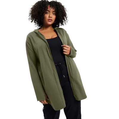 June + Vie By Roaman's Women’s Plus Size Zip-Up French Terry Hoodie - Image 5