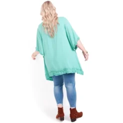Women's Plus Size Kaylee Sharkbite Tunic - Seafoam | AVEOLOGY
