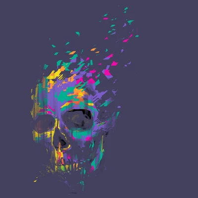 Women's Design By Humans Defragged Colorful Skull By DBHOriginals Racerback Tank Top