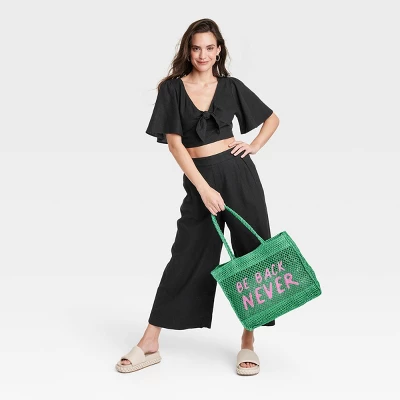 Women's Flutter Short Sleeve Tie-Front Shirt - A New Day™ - Image 2