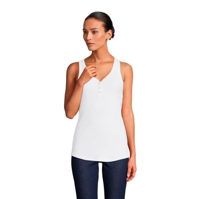 Lands' End Women's 2x2 Rib Henley Tank Top - Image 2