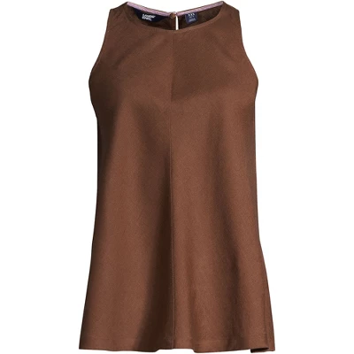 Lands' End Women's Tall Linen Sleeveless Top
