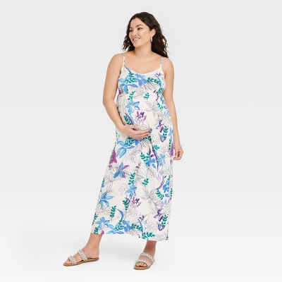 Sleeveless Tie-Back Woven Maxi Maternity Dress - Isabel Maternity By Ingrid & Isabel™ Floral - Image 3