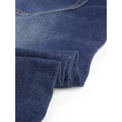 Agnes Orinda Plus Size Jeans For Women Side Slit Bootcut Button Decor Wide Leg Skinny Denim Pants - Image 5