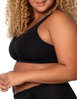 Curvy Couture Women's Cotton Luxe Front And Back Close Wireless Bra - Image 2