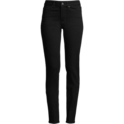 Lands' End Women's Tall Mid Rise Straight Leg Jeans - Black - Image 2