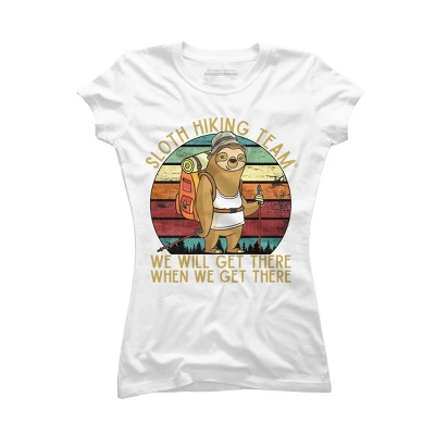 Junior's Design By Humans Sloth Hiking Team - We Will Get There, When We Get There By Andreastier T-Shirt - Image 4