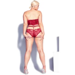 Women's Plus Size Sylvie Underwire Bustier - Pomegranate | FOX & ROYAL