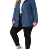 Agnes Orinda Women's Plus Size Layered Drawstring Hood Utility With Pockets Jean Jackets