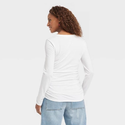 Long Sleeve Scoop Neck Maternity T-Shirt - Isabel Maternity By Ingrid & Isabel™