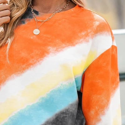 Women's Tie-Dye Wash Crewneck Pullover Sweatshirt - Cupshe