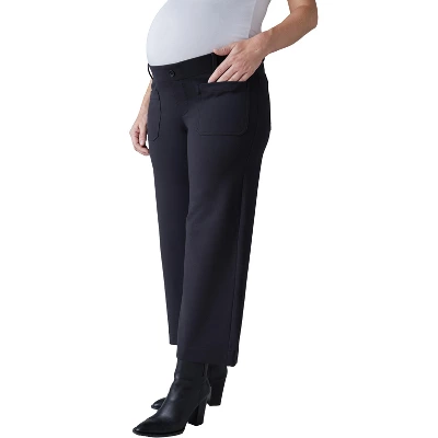 Ingrid & Isabel Maternity Cropped Wide Leg Ponte Pant