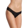 Felina Women's Stretchy Lace Low Rise Thong - Seamless Panties (6-Pack) (Black To Basics, M/L)
