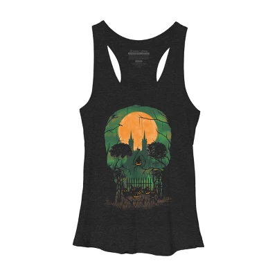 Women's Design By Humans Skull Grave By Designpro44 Racerback Tank Top - Image 3