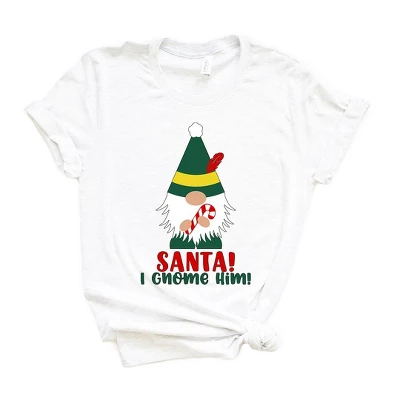 Simply Sage Market Women's Santa I Gnome Him Short Sleeve Graphic Tee - Image 4