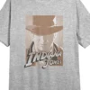 Indiana Jones And The Dial Of Destiny Poster Art Crew Neck Short Sleeve Heather Gray Women's Night Shirt