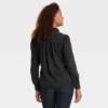 Women's Long Sleeve Denim Button-Down Shirt - Knox Rose™ Charcoal Gray