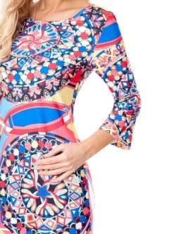 Women's Nikki 3/4 Bell Sleeve Dress - White Mark