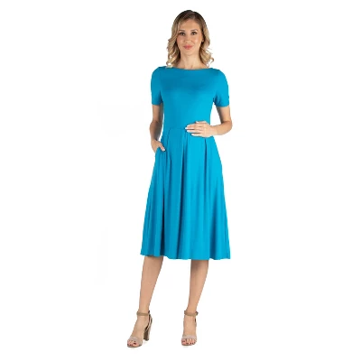 24seven Comfort Apparel Women's Maternity Midi Dress - Image 7