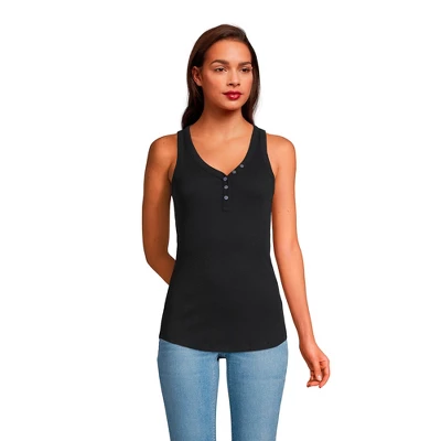 Lands' End Women's 2x2 Rib Henley Tank Top - Image 6