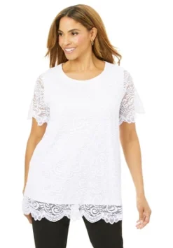 Jessica London Women’s Plus Size Lace Tunic