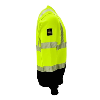 RefrigiWear High Visibility Hi Vis ANSI Type R, Class 3 Breathable Safety Crewneck Sweatshirt With Reflective Tape - Image 5