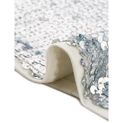 Allegra K Women's Halloween Sequin Crop Sparkle Glitter Short Sleeve Shinning T Shirt - Image 4