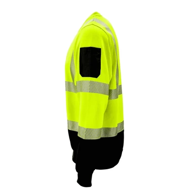 RefrigiWear High Visibility Hi Vis ANSI Type R, Class 3 Breathable Safety Crewneck Sweatshirt With Reflective Tape - Image 4