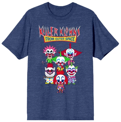 Killer Klowns From Outer Space Chibi Group Art Crew Neck Short Sleeve Navy Melange Women's T-shirt - Image 3