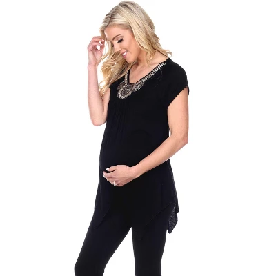 Maternity Myla Embellished Tunic Top - White Mark - Image 4