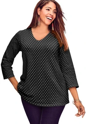 Jessica London Women’s Plus Size V-Neck Tee - Image 5