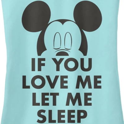 Junior's Mickey & Friends If You Love Me Let Me Sleep Racerback Tank Top