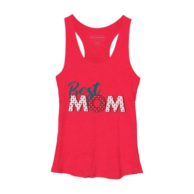 Women's Design By Humans Best Mom Heart Pattern By Semir Racerback Tank Top - Image 6