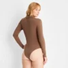 Women's Long Sleeve Henley Collared Button-Front Bodysuit - Future Collective™ With Reese Blutstein