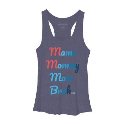 Women's Design By Humans Mother's Day Mama Mommy Mom Bruh By Prsfashion Racerback Tank Top - Image 5