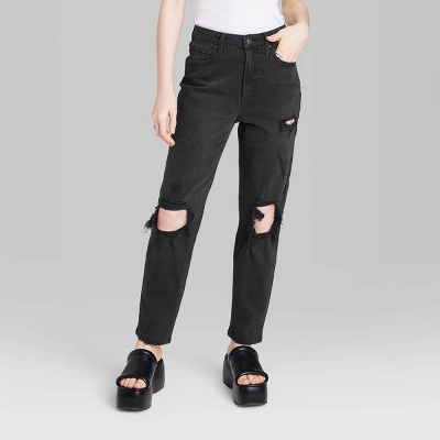 Women's Super-High Rise Tapered Jeans - Wild Fable™ Black Denim