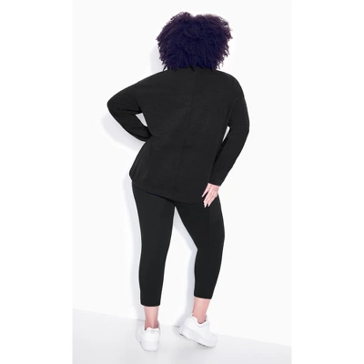 Women's Plus Size Textured Pullover - Black | ZIM & ZOE