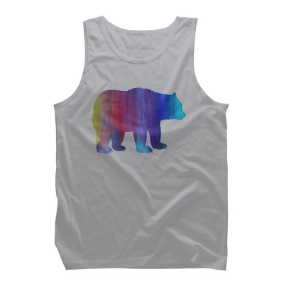 Design By Humans Rainbow Watercolor Artistic Bear By Maryedenoa Tank Top - Image 5