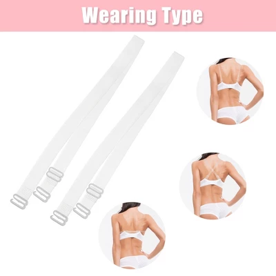 Unique Bargains ABS Non-Slip Adjustable Invisible Clear Bra Shoulder Strap Transparent 3 Pair - Image 4