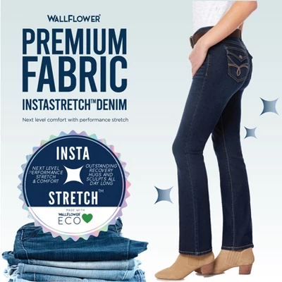 WallFlower Women's Legendary Slim Bootcut Mid-Rise Belted Insta Stretch Juniors Jeans (Standard And Plus) - Image 5