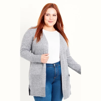 Women's Plus Size Sparkle Longline Cardigan - Grey | EVANS - Image 8