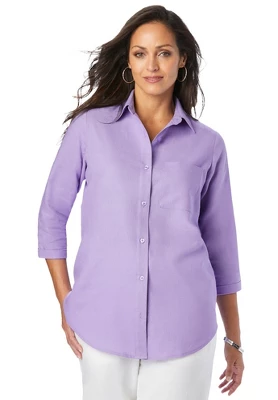 Jessica London Women’s Plus Size Linen 3/4 Sleeve Tunic - Image 4