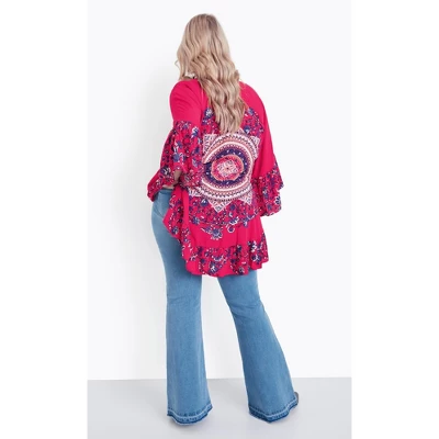 Avenue Women's Plus Size Harmony Flare Jean - Light Wash | AVEOLOGY