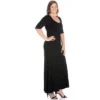 24seven Comfort Apparel Womens Plus Size Elbow Length Sleeve Maxi Dress
